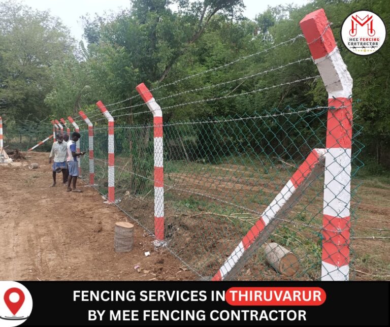 MEE Fencing Contractors - GI Chainlink Fencing - GI Barbed Wire Fencing - Green PVC Coated Chainlink Fencing - Ready Made Compound Wall - Good Quality - Lowest Price - Best Service All over Tamilnadu, Pondicherry, Karnakata and Kerala - 90423 49630